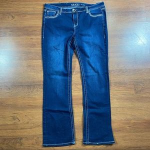 Grace in LA Embellished Rhinestone Easy Fit Jeans